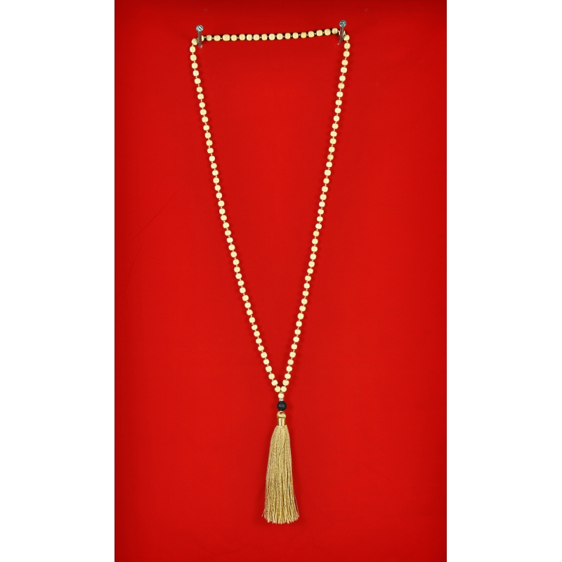 Boho Chic Wood Tassel Necklace with Lava