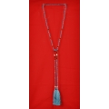 Long Beaded Lariat Tassel Necklace with Pearl