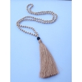 Wooden Tassel Necklaces with Pearl