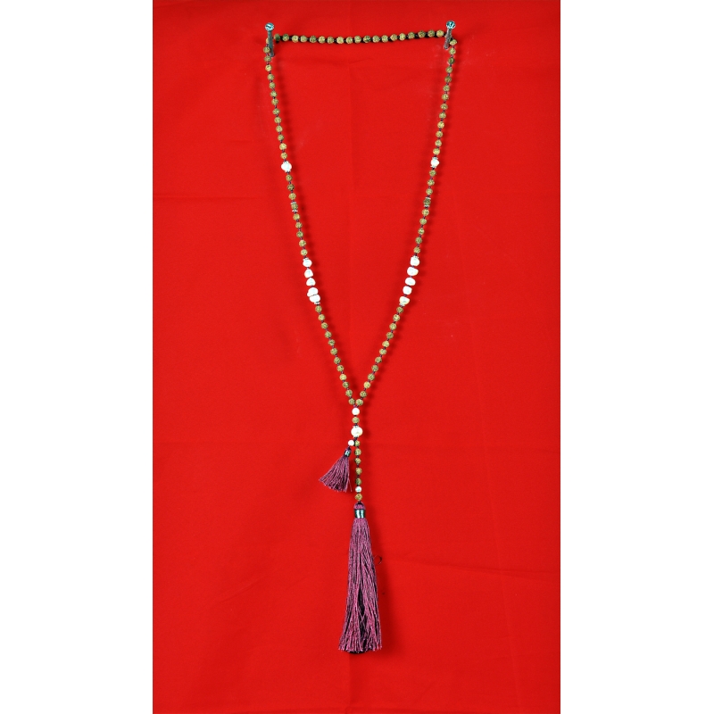 Rudraksha Tassel Necklace with Pearl