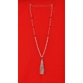 Long Tassel Necklace with Mini Pearl