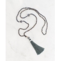 Boho Chic Black Pearls Tassel Necklace Fashion