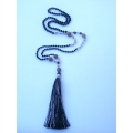 Boho Chic Black Pearls Tassel Necklace Fashion