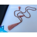 Hand Knotted Long Wooden Tassel Necklaces