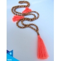 Hand Knotted Long Wooden Tassel Necklaces