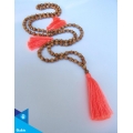 Hand Knotted Long Wooden Tassel Necklaces