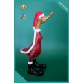 Hand Carved Full Painted Customized Santa Clause Wood Duck, Wooden Duck, Bamboo Duck, Bamboo Root Duck,