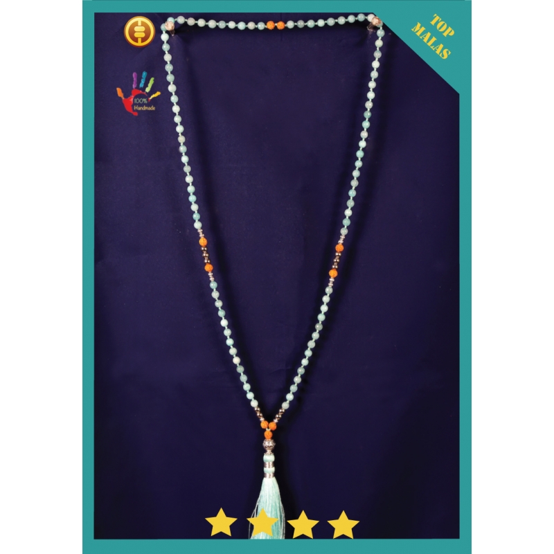 Best Seller Mala 108 Gemstones Long Hand Knotted Necklace