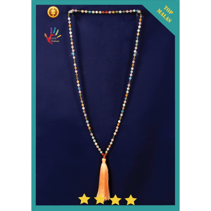 Mala 108 Agate Long Hand Knotted Necklace