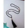 Top Model Mala 108 Lava Stones Long Hand Knotted Necklace