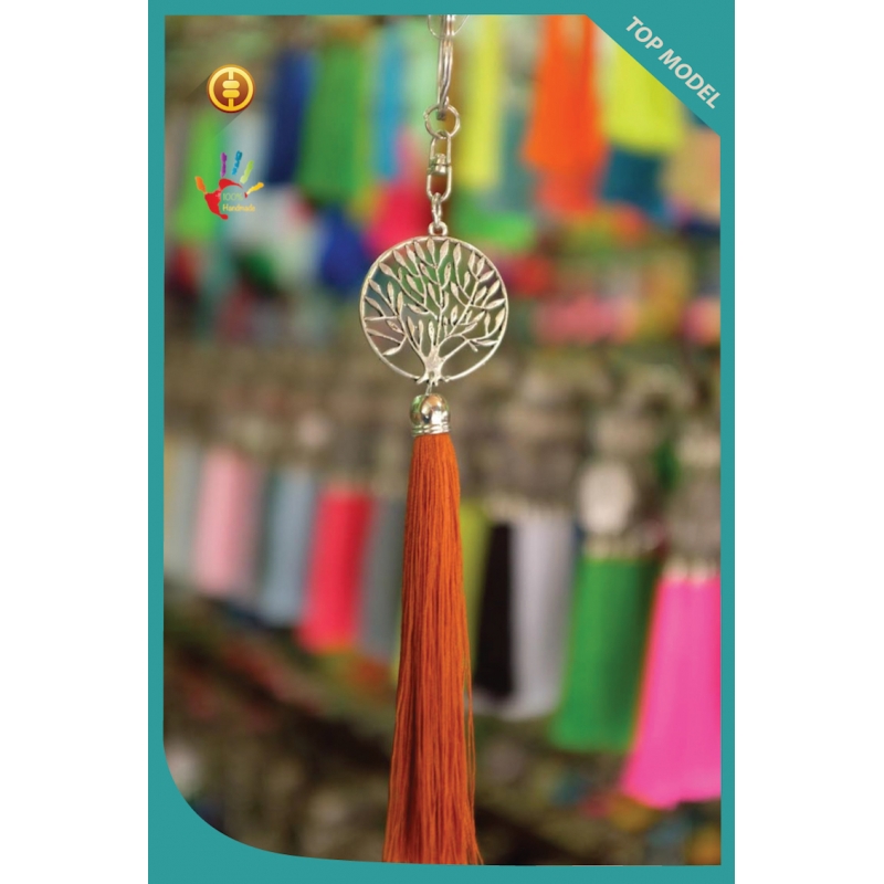 Bali Art Tree Tassel Keychain