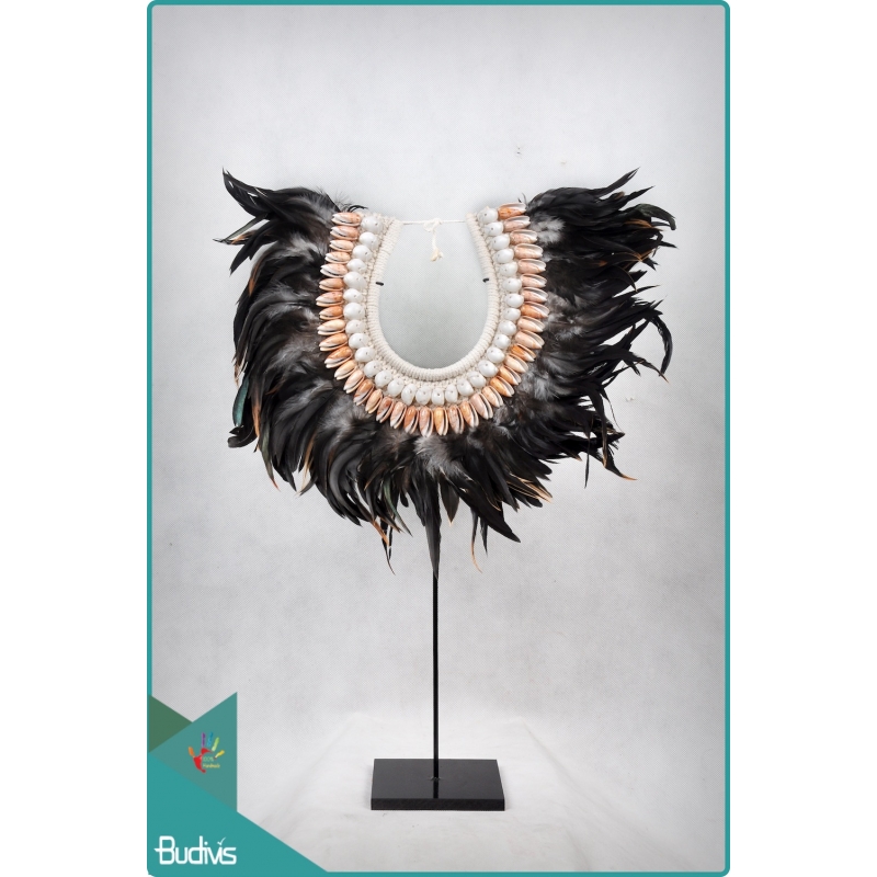Cheap Tribal Necklace Feather Shell Decorative On Stand Decor Interior