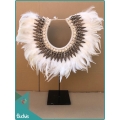Top Sale Tribal Necklace Feather Shell Decorative On Stand Home Decor Interior