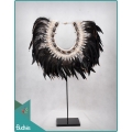 From Bali Tribal Necklace Feather Shell Decorative On Stand Interior