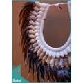 Indonesia Tribal Necklace Feather Shell Decorative On Stand Home Decor Interior