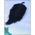 Black Boho Macrame Feather Keychain