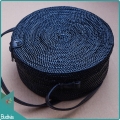 Black Rattan Bag Rounded With Leather Strap