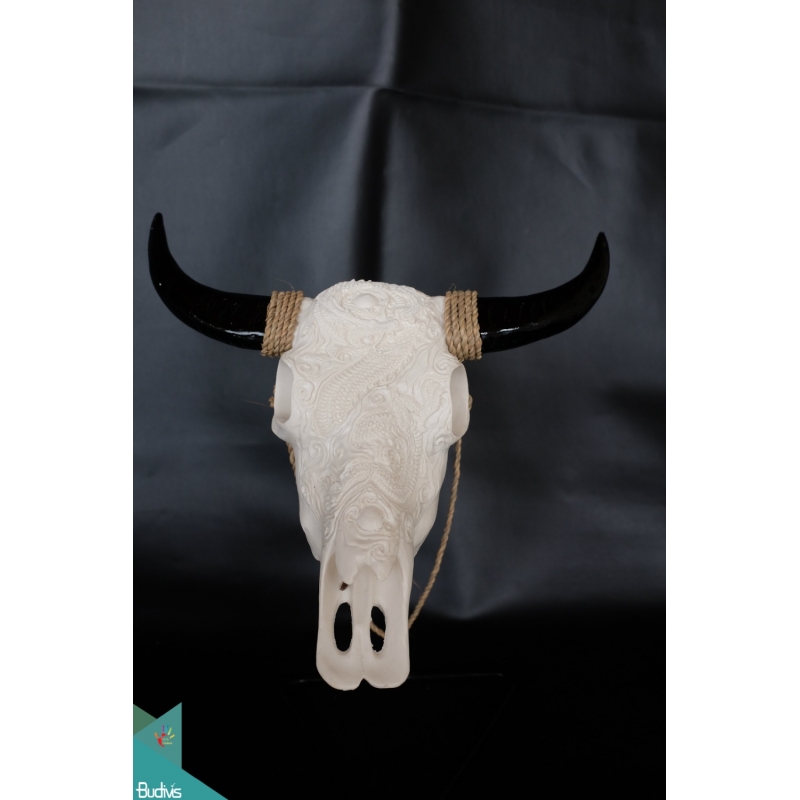 Artificial Resin Buffalo Skull Head Wall Decoration, Resin Figurine Custom Handhande, Statue Collectible Figurines Resin