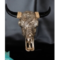 Artificial Resin Buffalo Skull Head Wall Decoration Gold , Resin Figurine Custom Handhande, Statue Collectible Figurines Resin