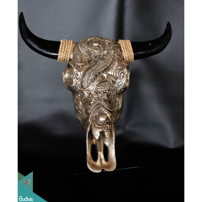 Artificial Resin Buffalo Skull Head Wall Decoration Gold , Resin Figurine Custom Handhande, Statue Collectible Figurines Resin