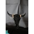 Artificial Resin Buffalo Skull Head Wall Decoration Black, Resin Figurine Custom Handhande, Statue Collectible Figurines Resin