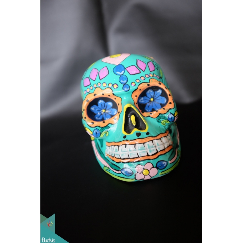 Artificial Resin Skull Head Hand Painted Wall Decoration Painting - Marta