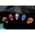 Artificial Resin Skull Head Hand Painted Wall Decoration Painting, Resin Figurine Custom Handhande, Statue Collectible Figurines Resin