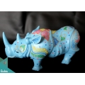 Artificial Resin Rhino Hand Painted Home Decor, Resin Figurine Custom Handhande, Statue Collectible Figurines Resin