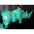 Artificial Resin Rhino Hand Painted Home Decor, Resin Figurine Custom Handhande, Statue Collectible Figurines Resin