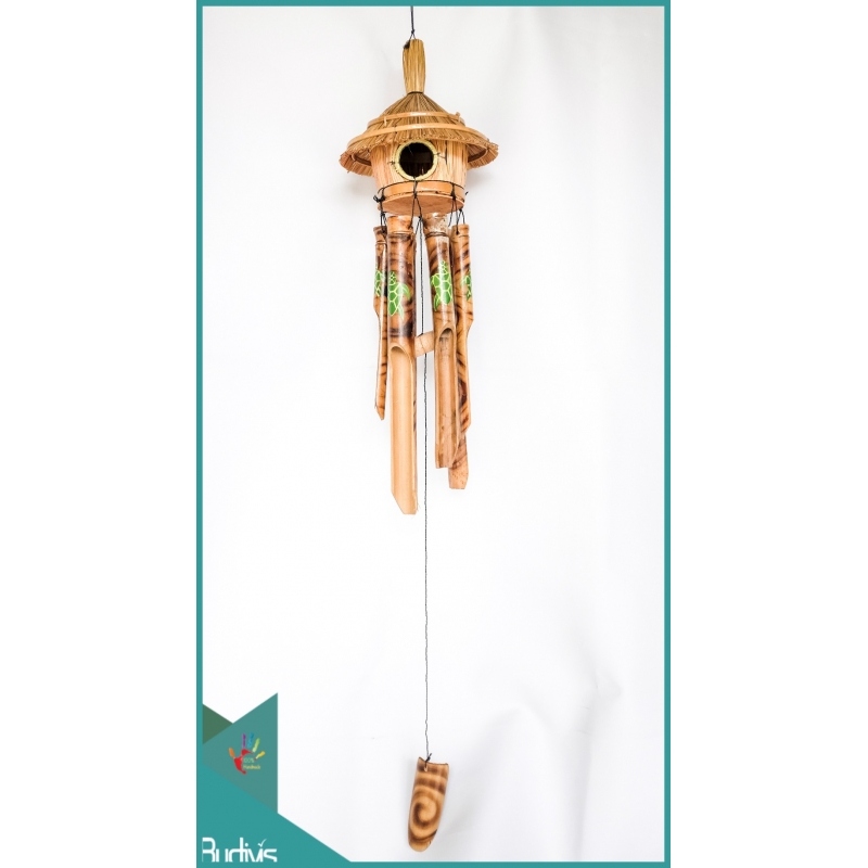 Production Bird House Garden Hanging Hand Painted Bamboo Wind Chimes