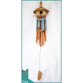 From Bali Bird House Garden Hanging Hand Painted Blue Bamboo Wind Chimes