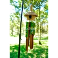 Wholesale Bird House Garden Hanging Hand Painted Blue Ocean Bamboo Wind Chimes