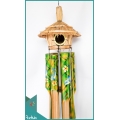 Wholesale Bird House Garden Hanging Hand Painted Blue Ocean Bamboo Wind Chimes