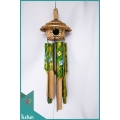 Wholesale Bird House Garden Hanging Hand Painted Blue Ocean Bamboo Wind Chimes