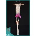 Best Seller Rope Handwoven Hanging Macrame Pot Planter With Drift Wood