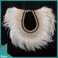 Livingroom Décor Standing Tribal White Feather Necklace Shell Decorative Interior