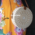 Top Sale Round Bag White Synthetic Rattan