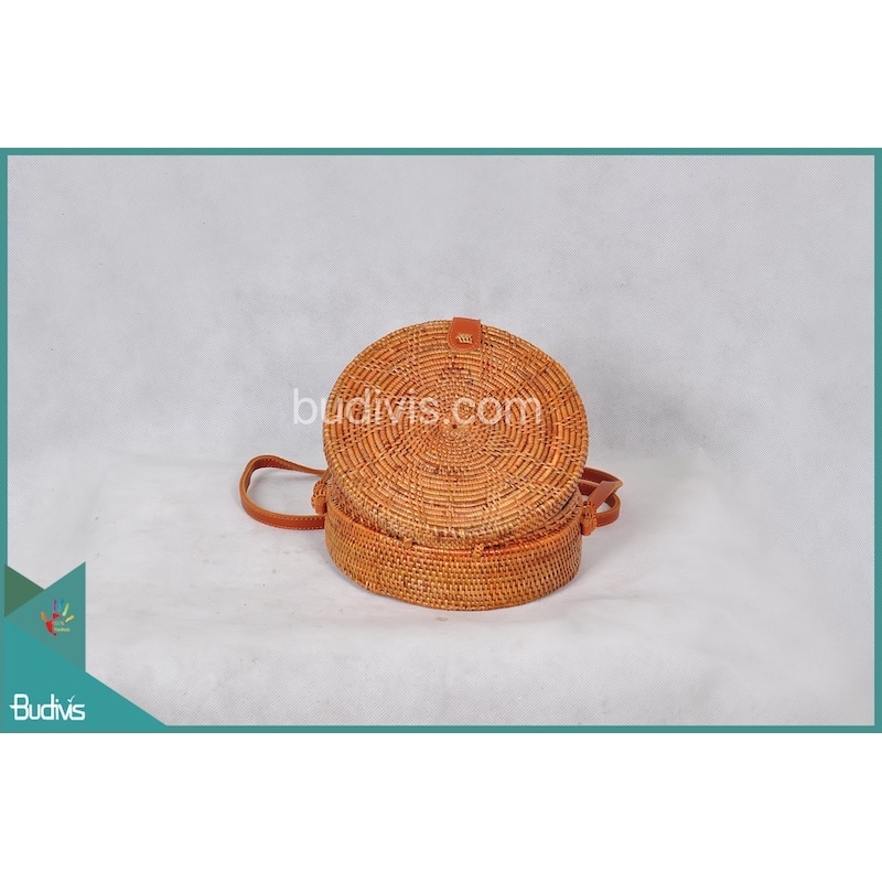 Best Selling Round Bag Flower Native Woven Full Rattan