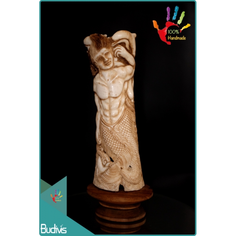 Top Selling Mermaid Hand Carved Bone Scenery Ornament Wholesale