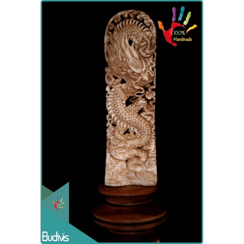 Cheap Hand Carved Bone Dragon Scenery Ornament 100 % In Handmade