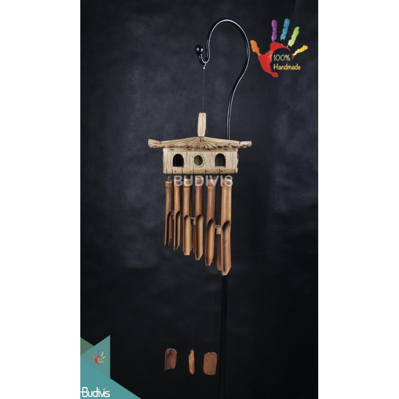 Multiple Bird House Out Door Hanging Bamboo Windchimes