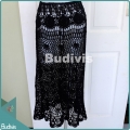Long Black Knitting Skirt