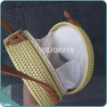 Round Yellow Plain Bali Rattan Bag