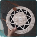 White Star Pattern Bali Rattan Bag