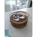 Carving Tree Patern Bali Round Rattan Bag