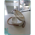 White Rattan Bag With Springs Pattern