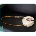 White Round Rattan Bag With Black And Pink Dreamcatcher