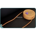 Natural Solid Round Rattan Bag With Purple Hanging Decor