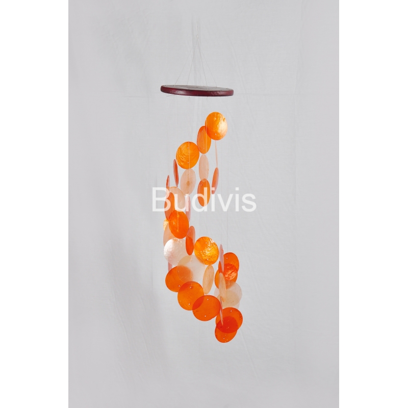 Orange Gradient Spiral Capiz Wind Chimes