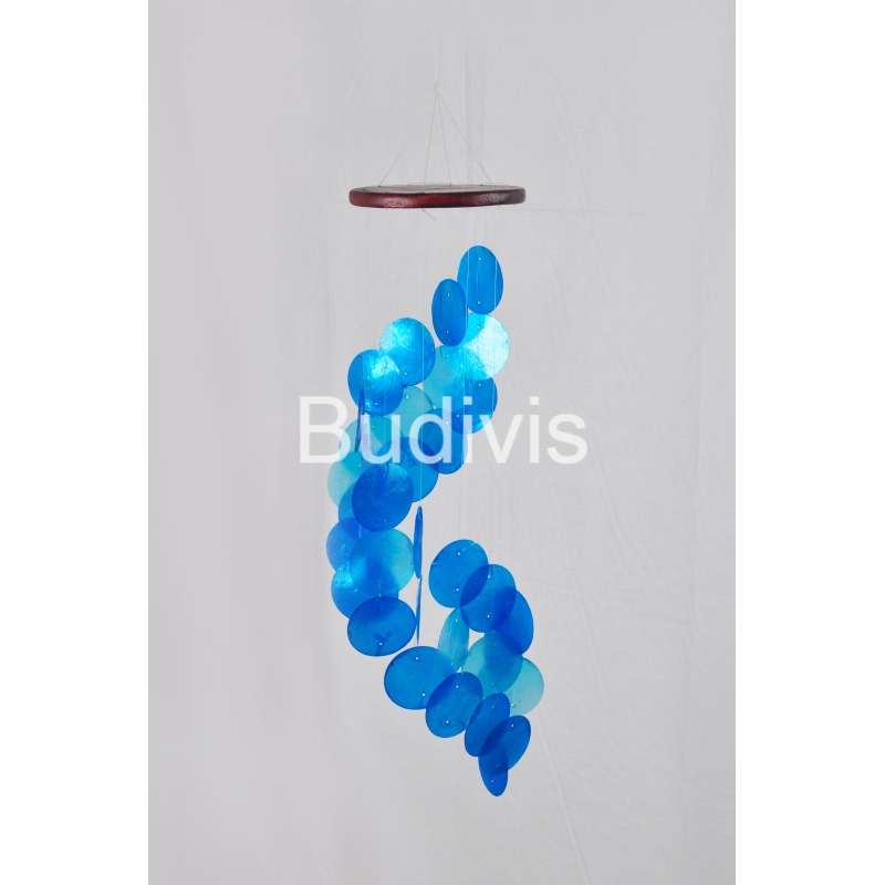 Blue Gradient Spiral Capiz Wind Chimes